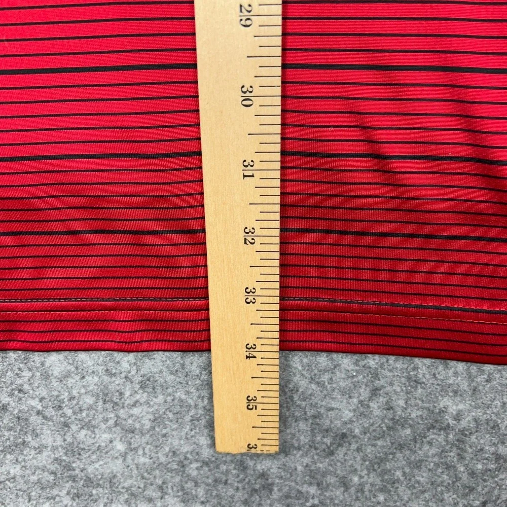 Maryland Terrapins Shirt Mens 2XL‎ Red Striped Terps Logo Performance Golf Polo